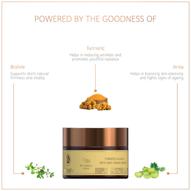 SoulTree Anti-Wrinkle Cream With Turmeric, Aamla & Skin Firming Brahmi, For Dry to Normal Skin, Nourishes, Firms, and Revitalizes with Natural Ingredients 25gm